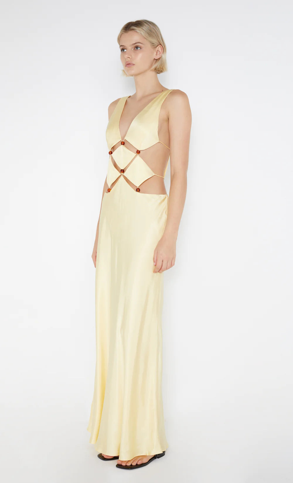 Elysian Collective Bec and Bridge Agathe Diamond Dress Butter Yellow