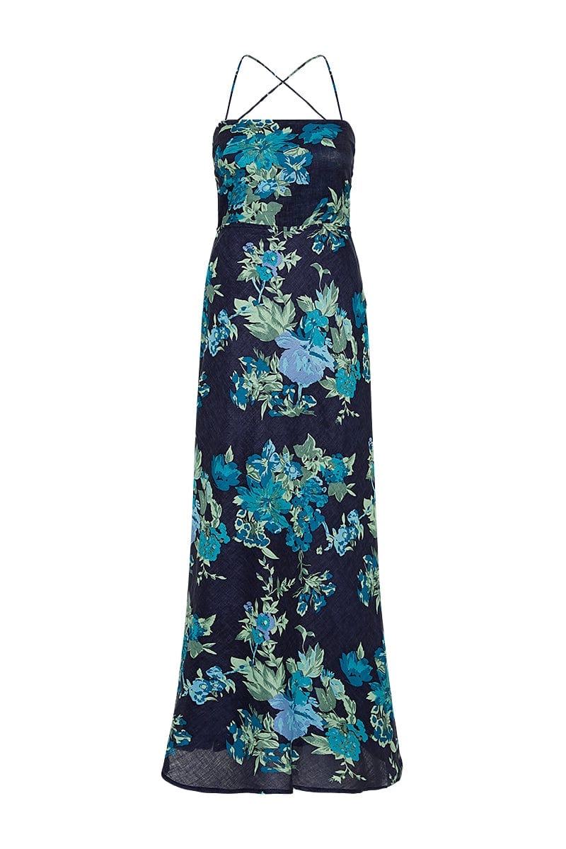 FAITHFULL THE BRAND - GARCIA MAXI DRESS (ESCALA FLORAL NAVY)