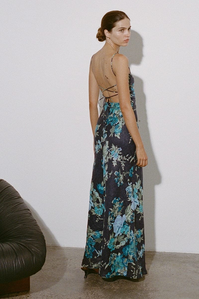 FAITHFULL THE BRAND - GARCIA MAXI DRESS (ESCALA FLORAL NAVY)