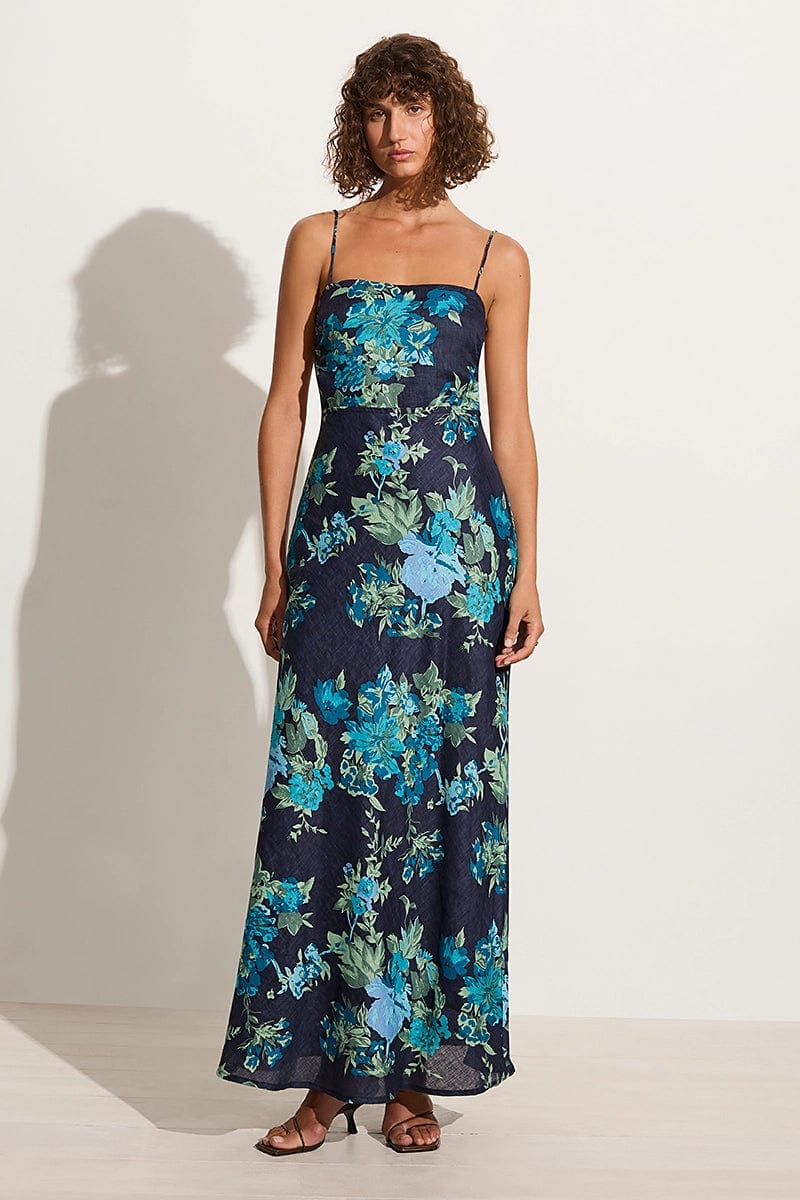 FAITHFULL THE BRAND - GARCIA MAXI DRESS (ESCALA FLORAL NAVY)