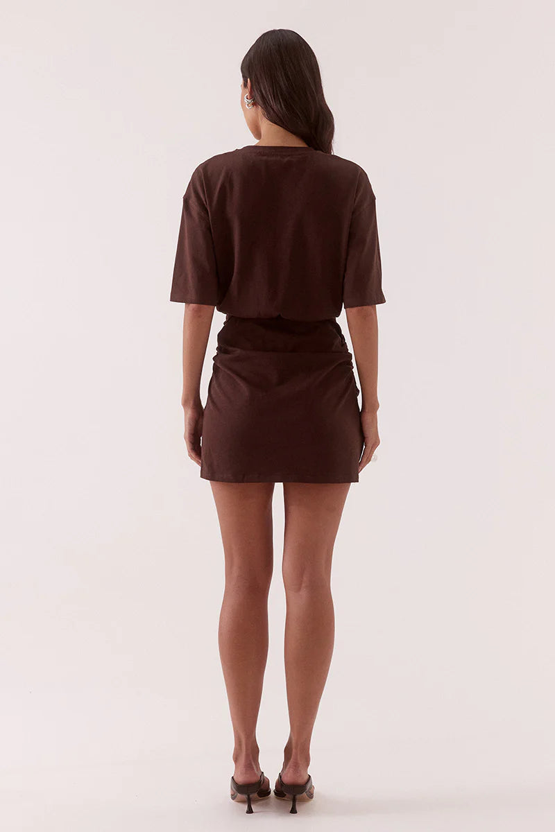 Elysian Collective Sovere Studio Izel Tee Dress Chocolate