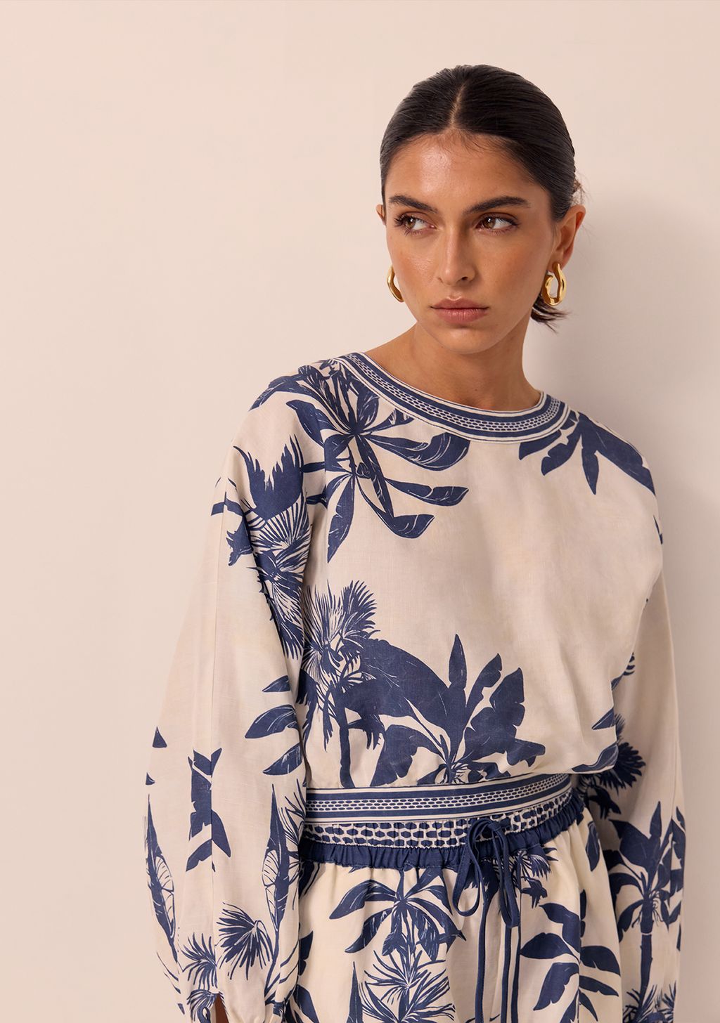 Elysian Collective MOS Ink Palm Blouse
