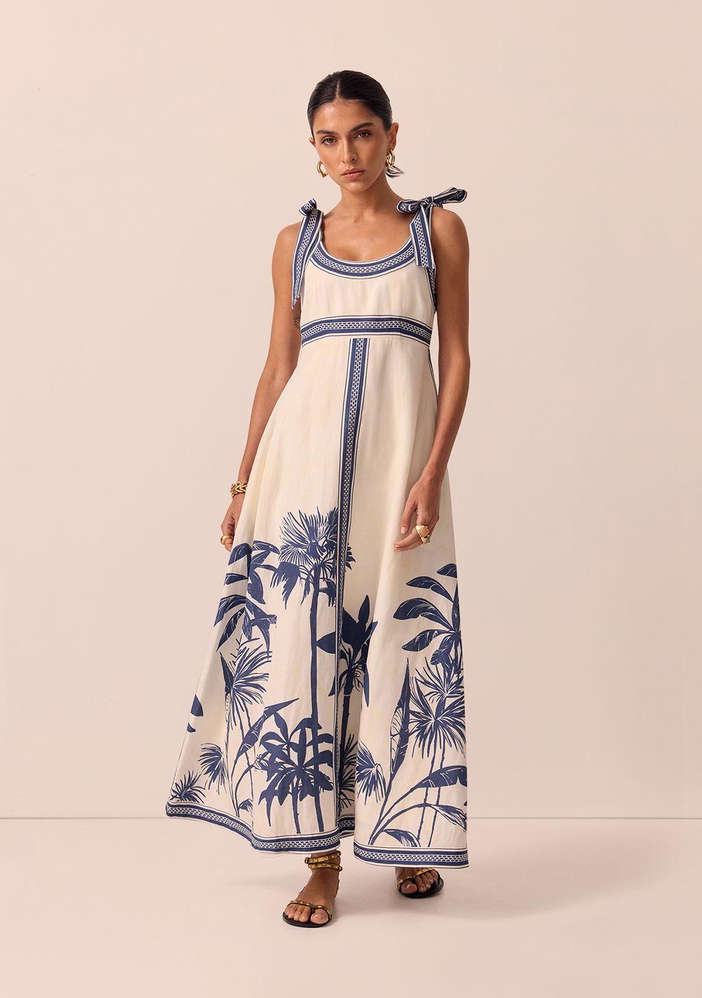 Elysian Collective MOS Ink Palm Midi Dress