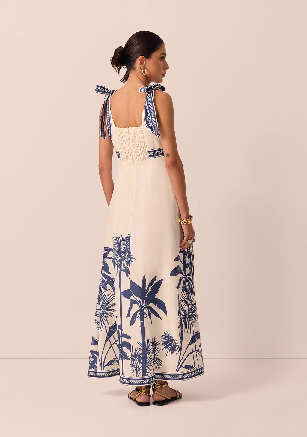 Elysian Collective MOS Ink Palm Midi Dress