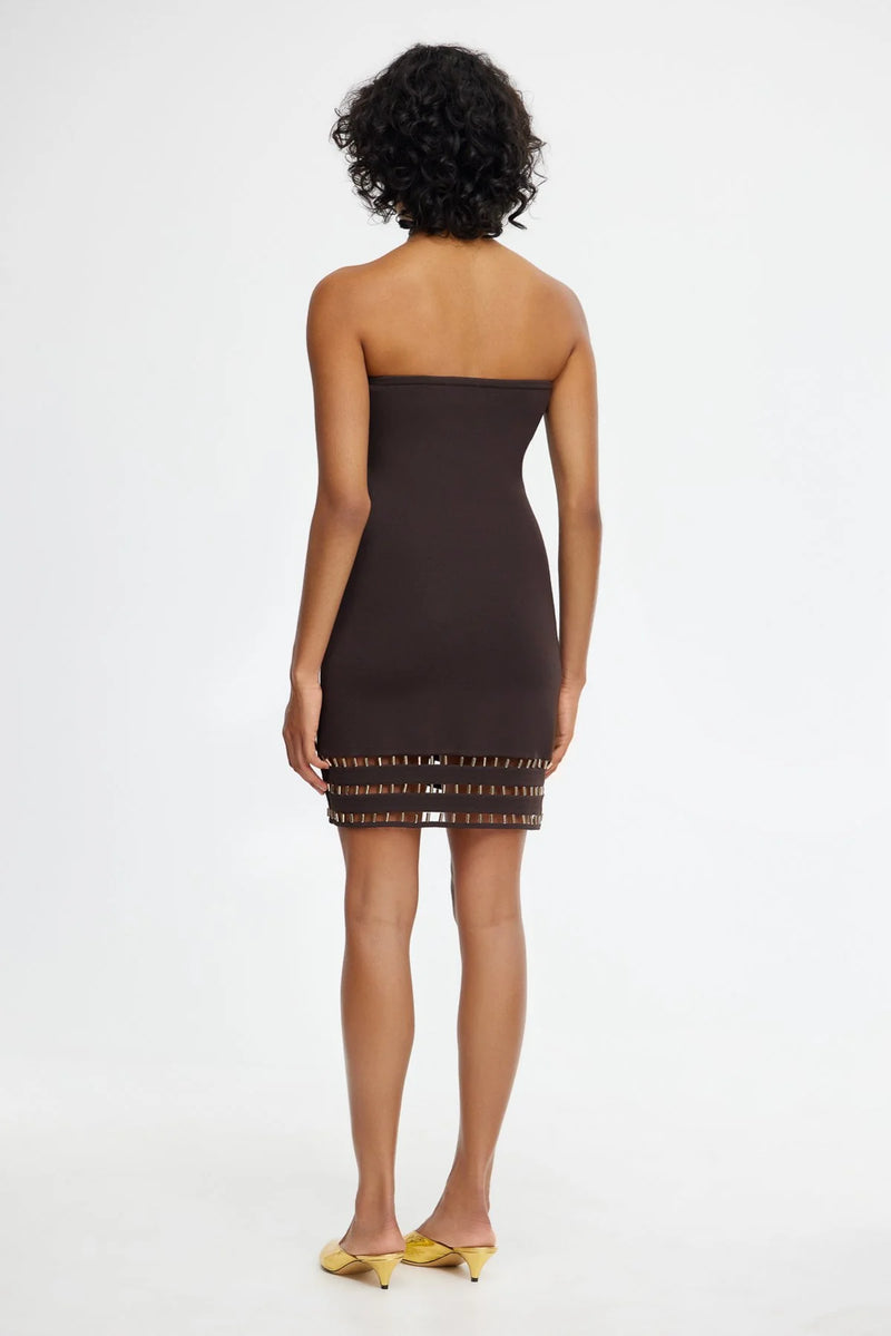 Elysian Collective Acler Carbrook Mini Dress Dark Coffee