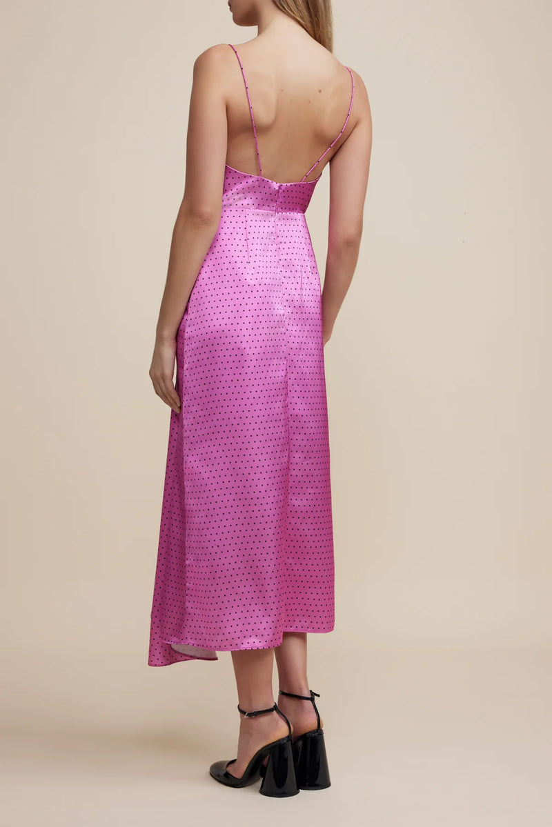 Elysian Collective Acler Forli Dress Hibiscus Spot  Print