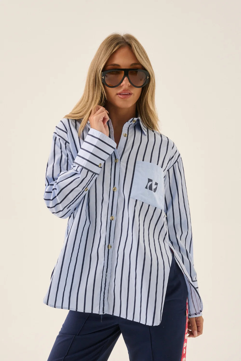 Elysian Collective AJ Crest Palermo Shirt Sea Blue