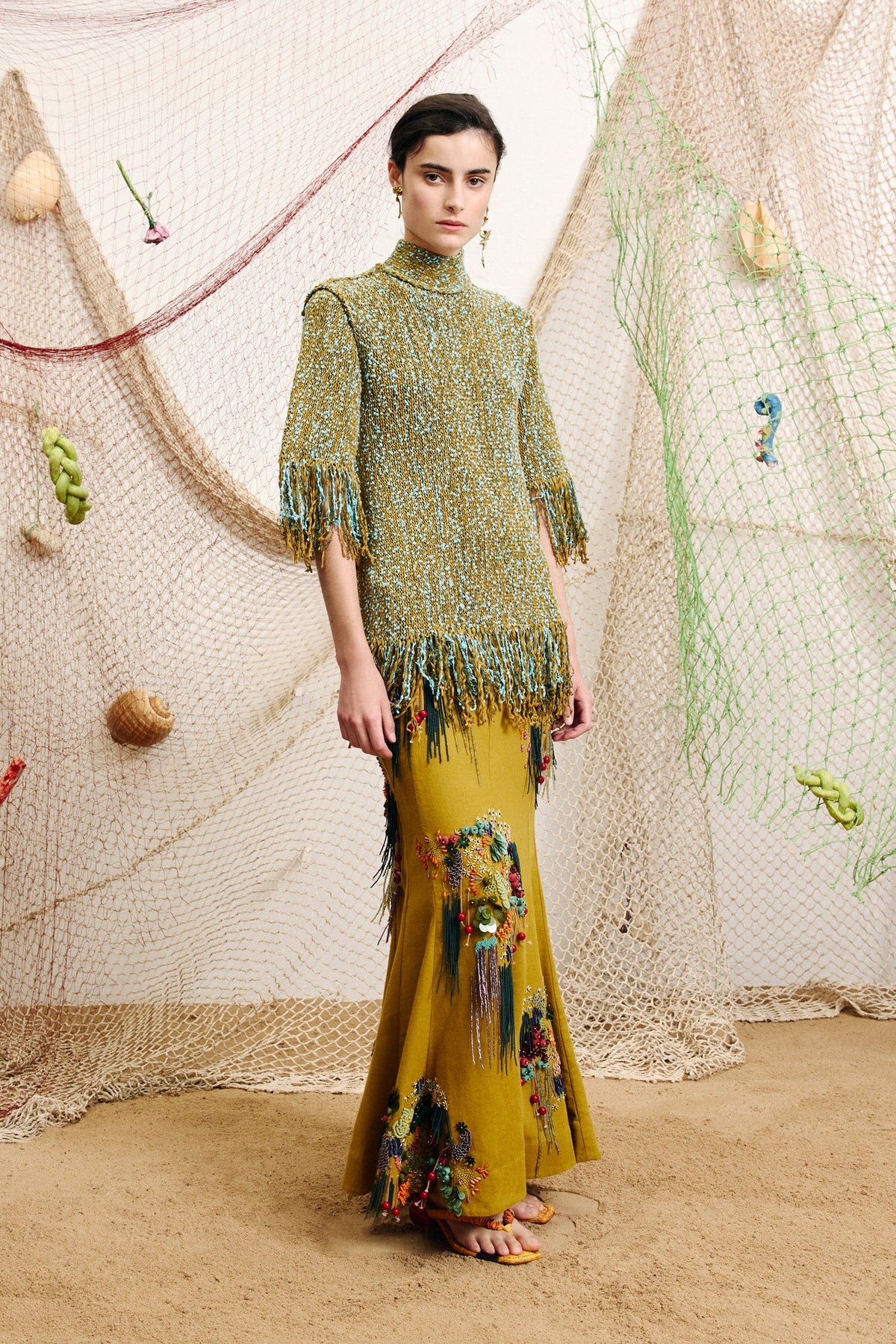 Elysian Collective Alemais Nieve Sequin Top 