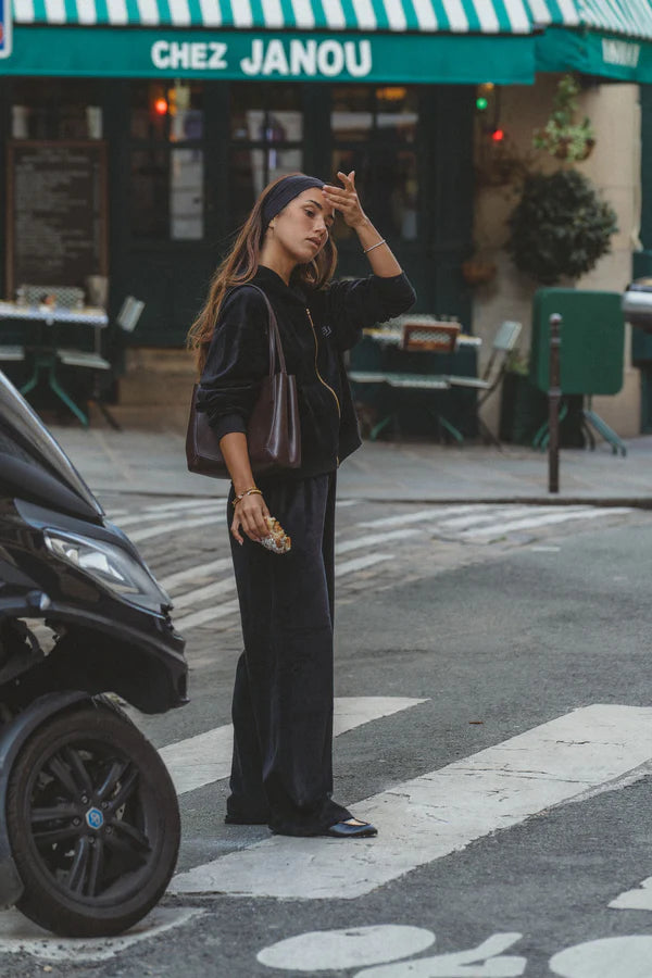 Elysian Collective Araminta James AJ Velour Trackpant Noir