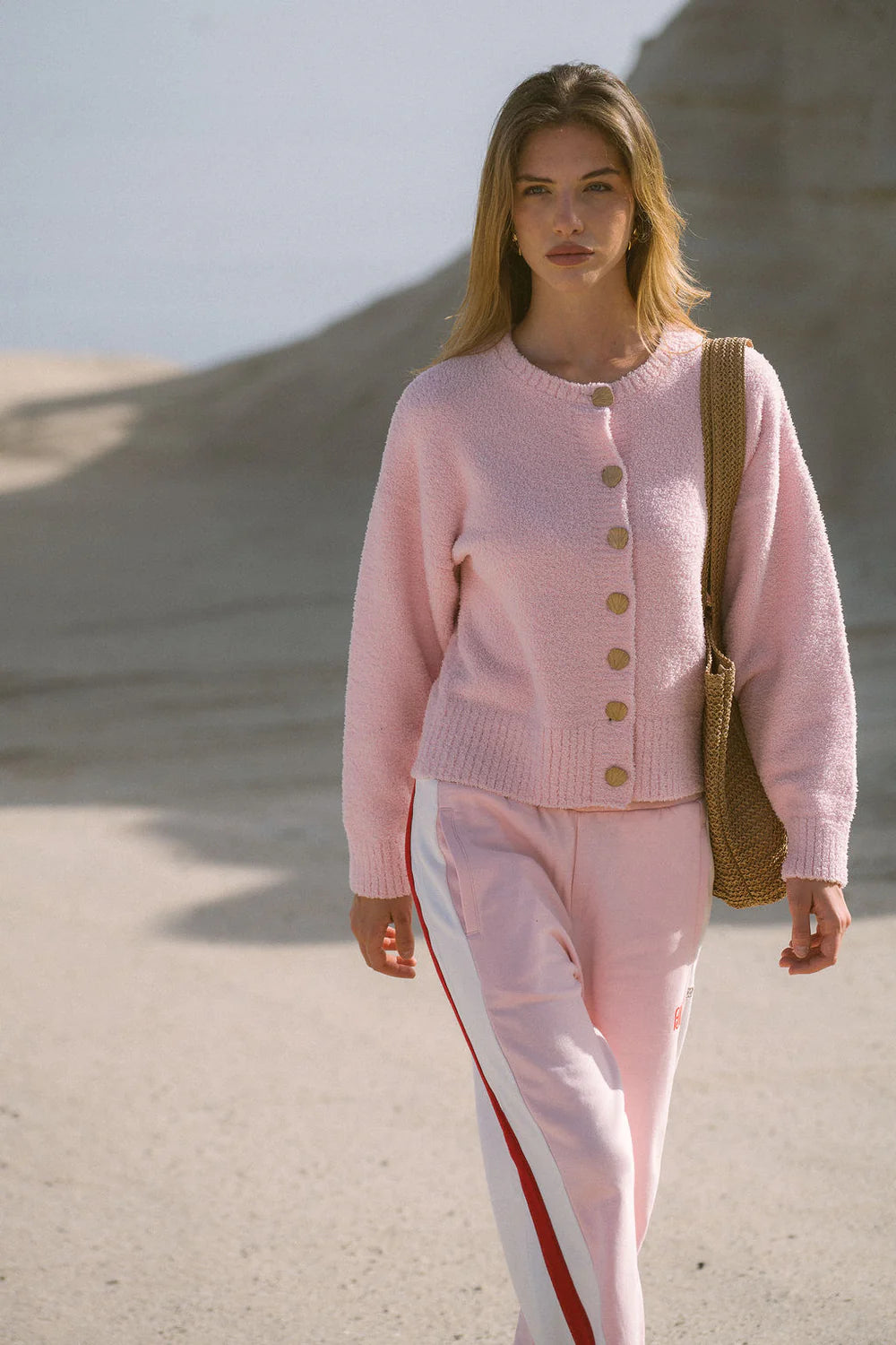Elysian Collective Araminta James Aimes Shell Cardigan Ballet Pink