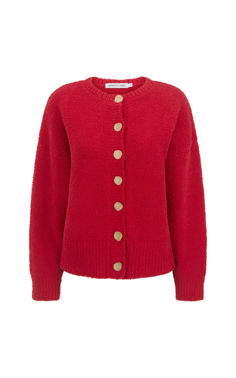 Elysian Collective Araminta James Aimes Shell Cardigan Deep Coral