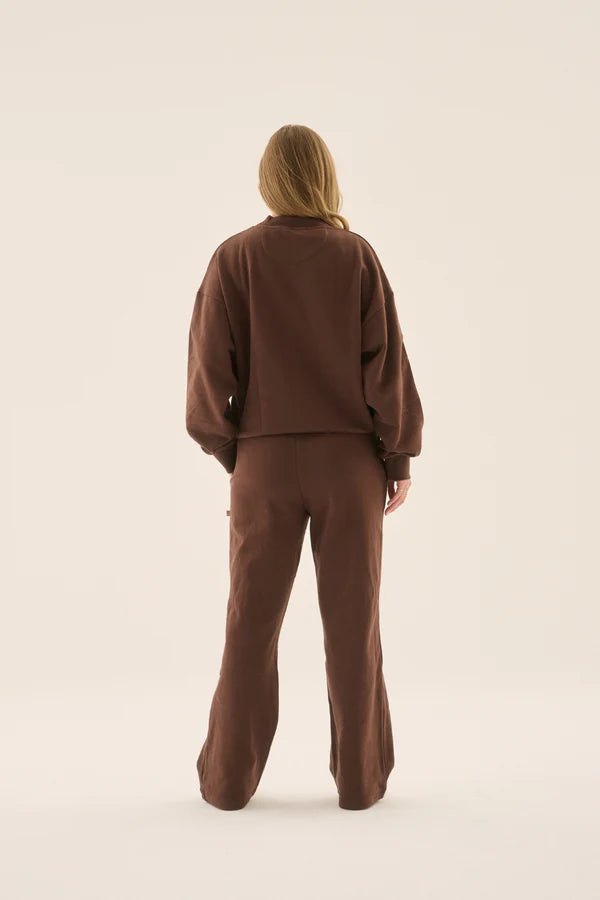 Elysian Collective Araminta James AJ Logo Stripe Trackpant Chicory Coffee
