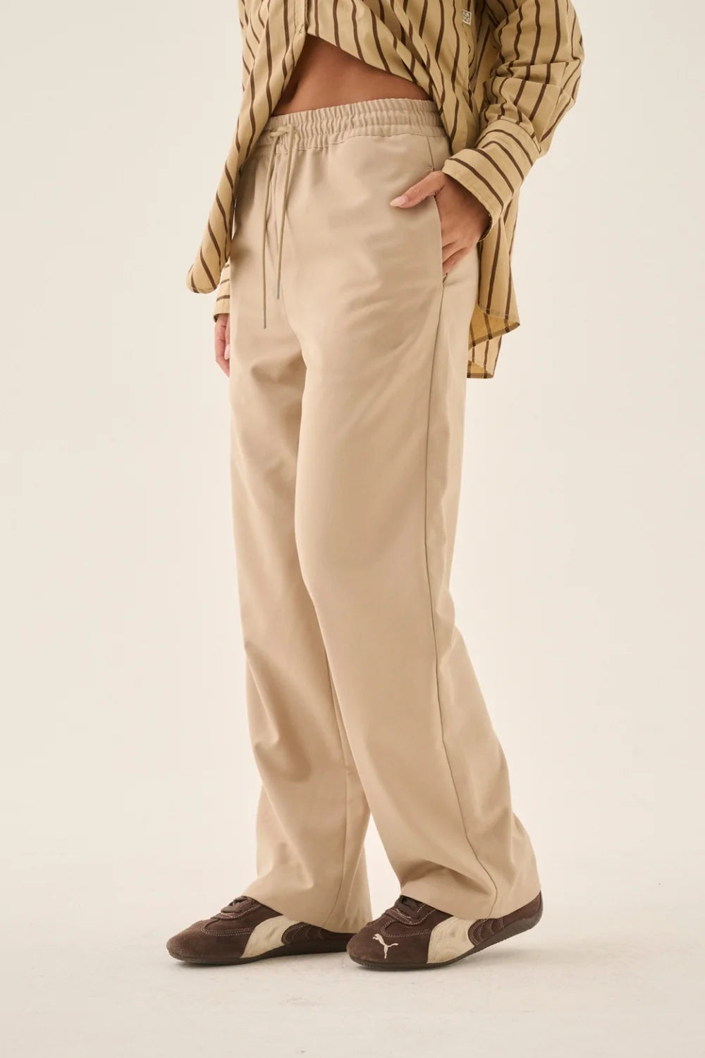 Elysian Collective Araminta James AJ Twill Pant Beige