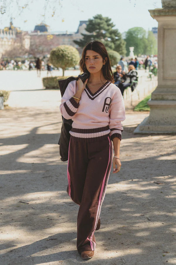 Elysian Collective Araminta James AJ V Neck Sweater Dusty Rose