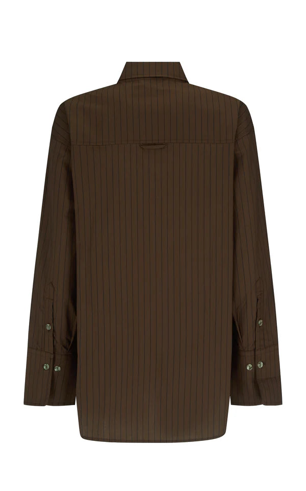 Elysian Collective Araminta James Ajja Stripe Shirt Mocha
