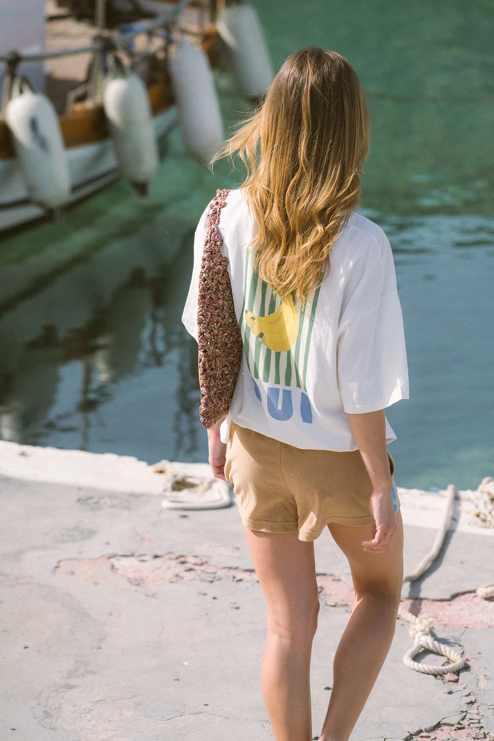 ARAMINTA JAMES - BANANA OVERSIZED TEE (SNOW)