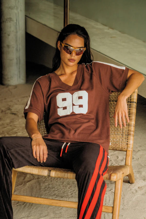 Elysian Collective Araminta James Chilli 99 Waffle Tee Mocha