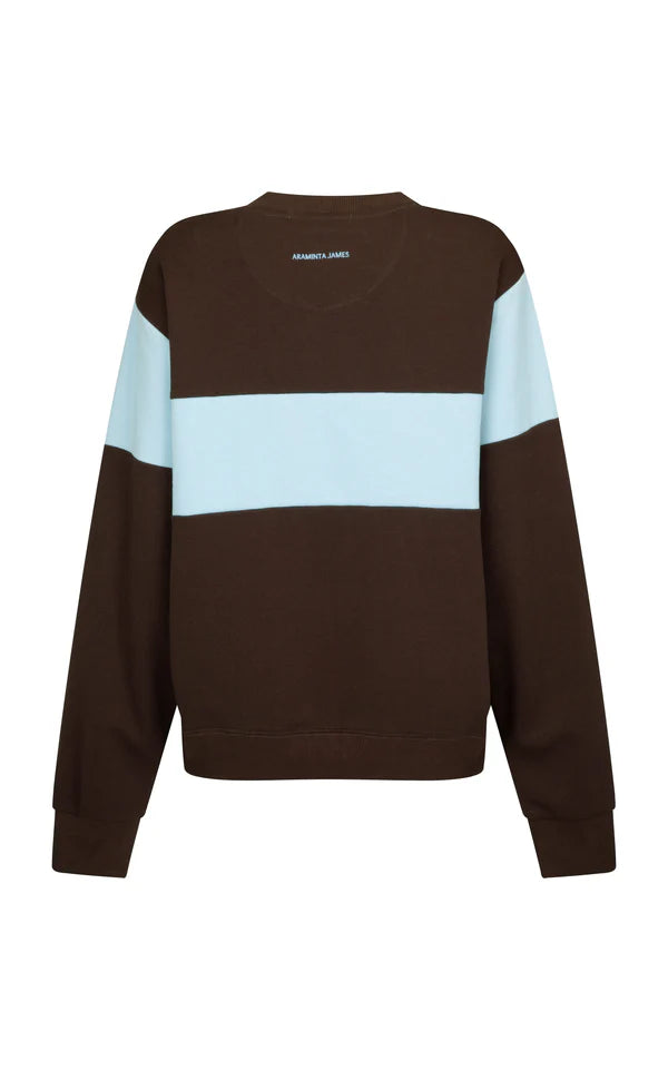 Elysian Collective Araminta James 1982 Contrast Knit Sweater Espresso