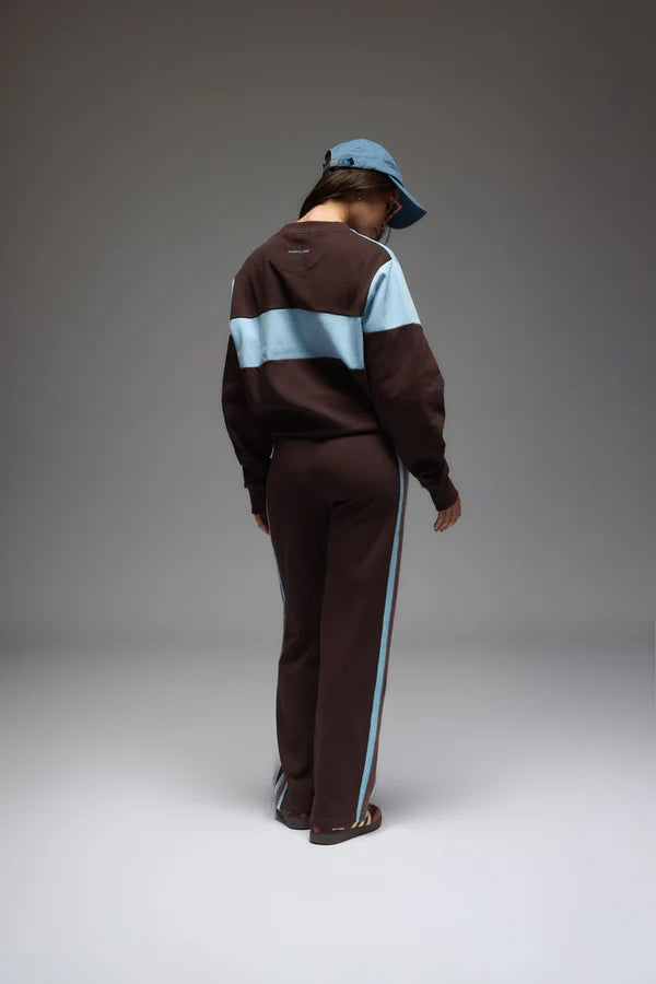 Elysian Collective Araminta James 1982 Contrast Knit Sweater Espresso