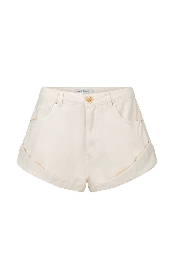 Elysian Collective Araminta James Goldie Denim Short Cream