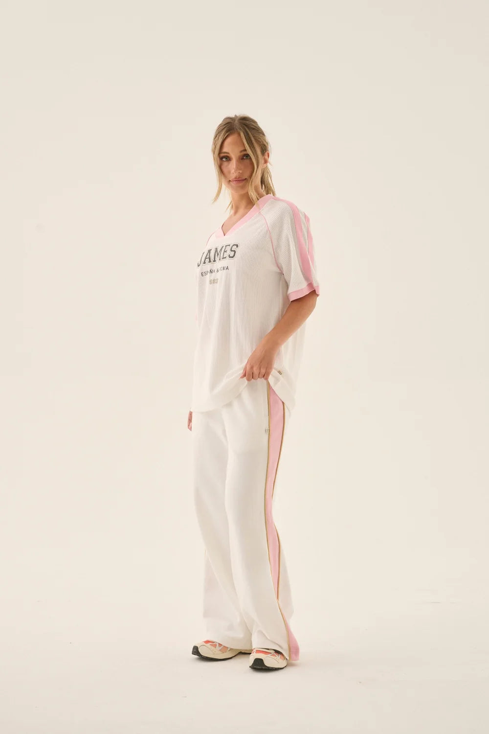 Elysian Collective Araminta James James College Waffle Tee Snow