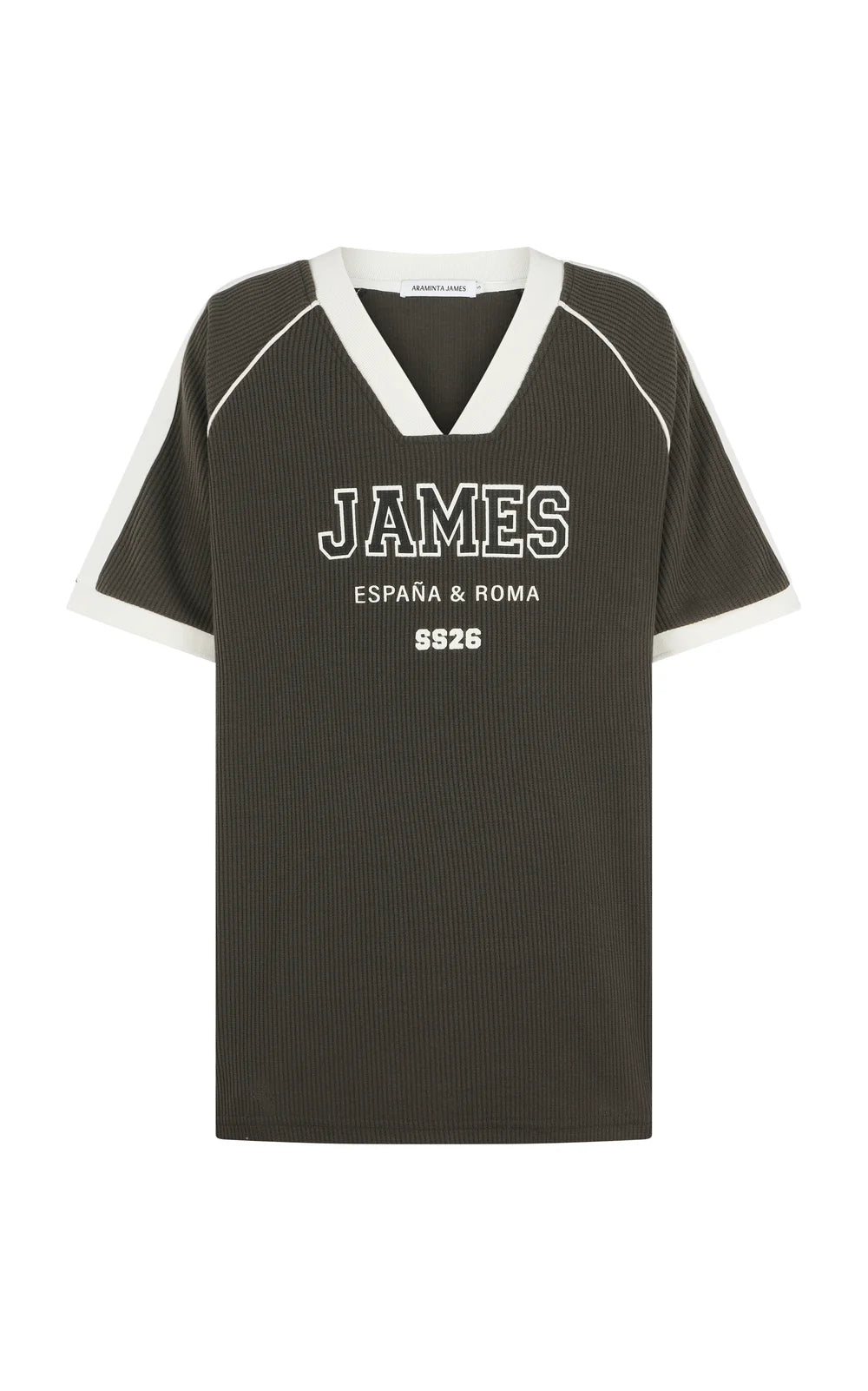 Elysian Collective Araminta James James College Waffle Tee Washed Black
