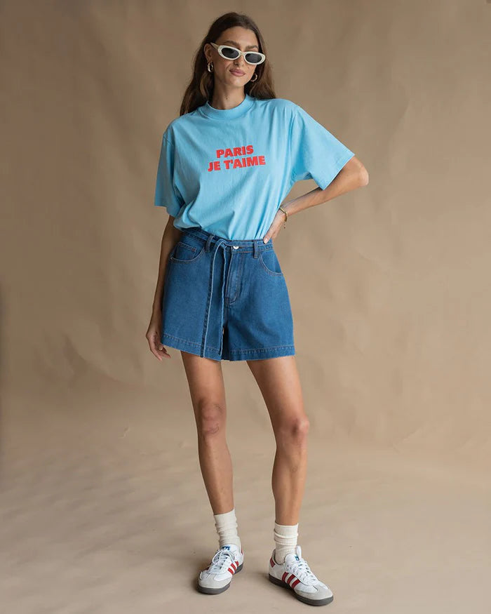 Elysian Collective Araminta James Je Taime Tee Shirt Ice Blue