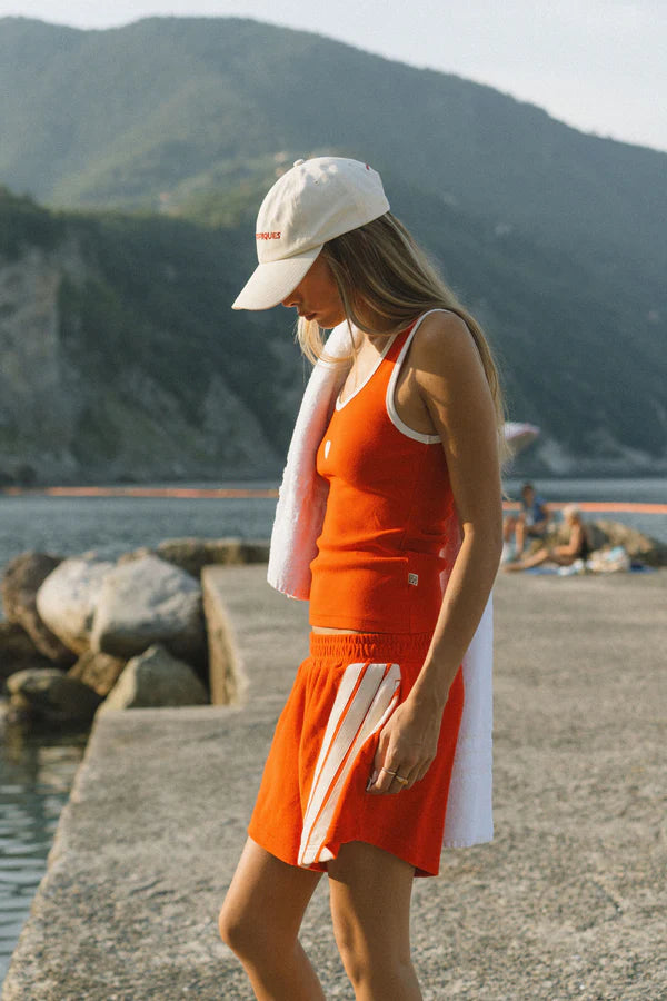 Elysian Collective Araminta James Manzana Rib Tank Apple Red