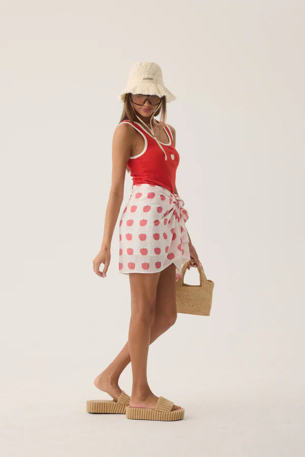 Elysian Collective Araminta James Manzana Rib Tank Apple Red