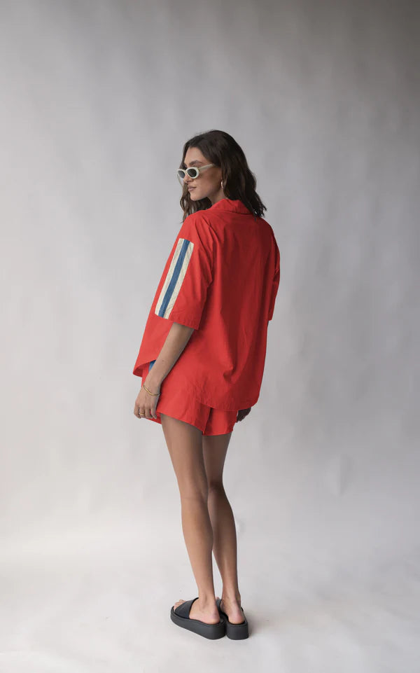 Elysian Collective Araminta James San Sebastian Shirt Set Dusty Red