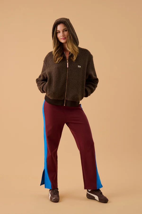 Elysian Collective Araminta James Sherpa Hooded Jacket Dark Chocolate