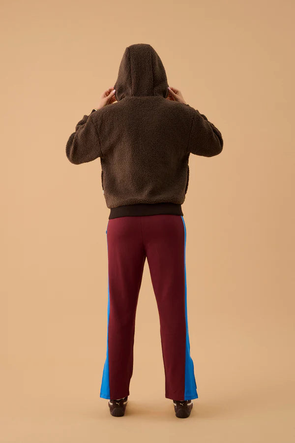 Elysian Collective Araminta James Sherpa Hooded Jacket Dark Chocolate