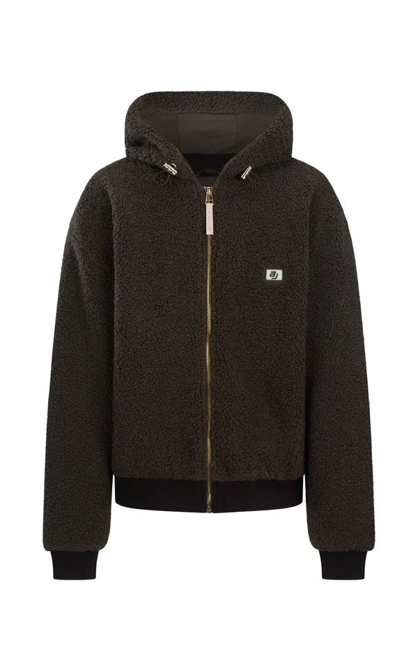 Elysian Collective Araminta James Sherpa Hooded Jacket Dark Chocolate