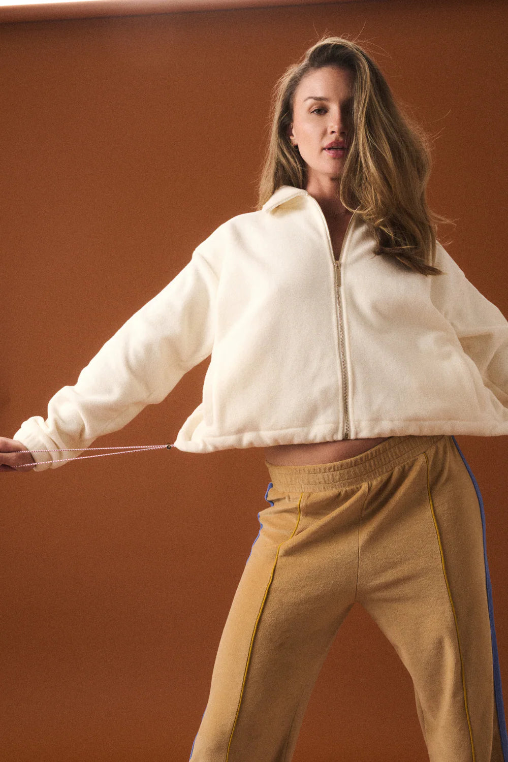 Elysian Collective Araminta James Sherpa Zip Through Jacket Coconut