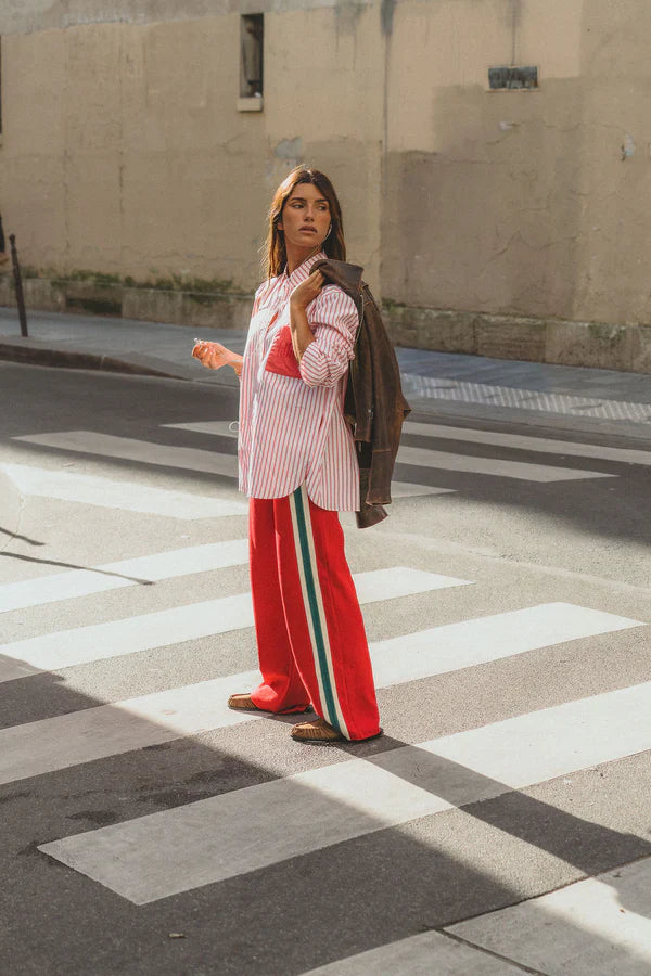 Elysian Collective Araminta James Single Stripe Trackpant Tango Red