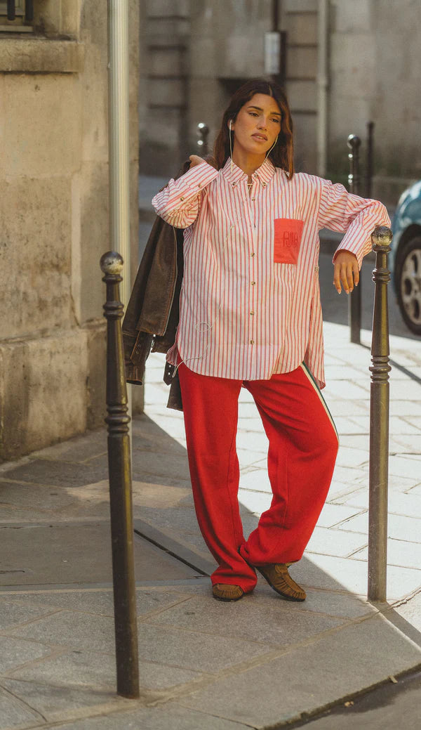 Elysian Collective Araminta James Single Stripe Trackpant Tango Red