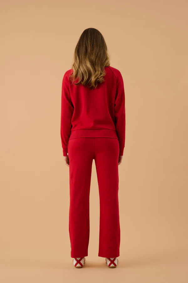 Elysian Collective Araminta James Single Stripe Trackpant Tango Red