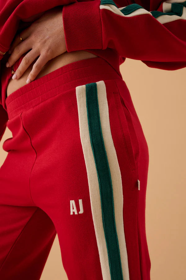 Elysian Collective Araminta James Single Stripe Trackpant Tango Red