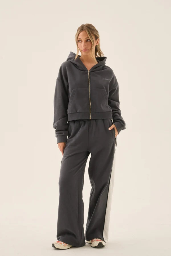 Elysian Collective Araminta James Zip Hoodie Washed Black