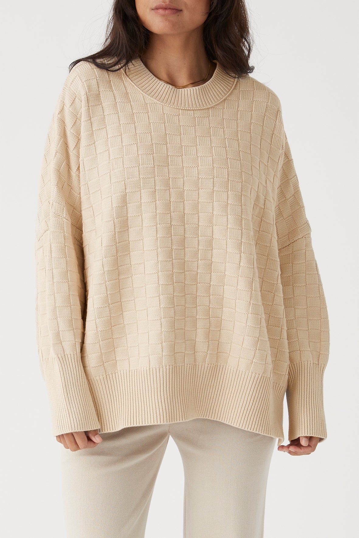 Elysian Collective Arcaa Sierra Organic Knit Sweater Oat 