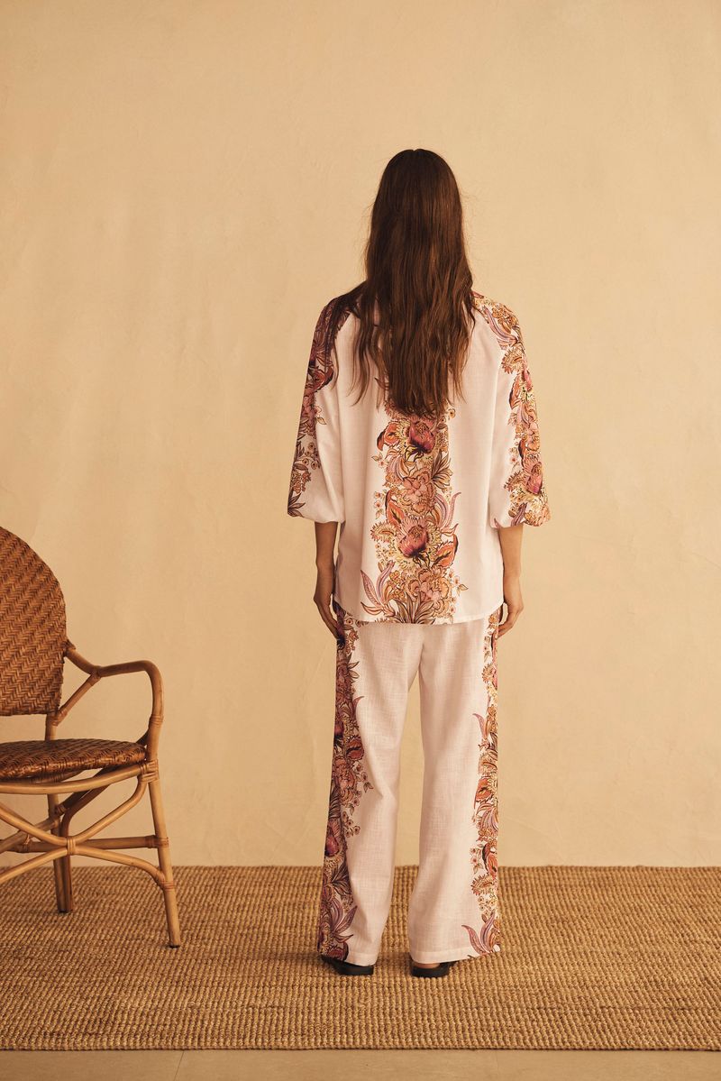 Elysian Collective Aur Ocea Bel Fiore Trellis Straight Leg Pant