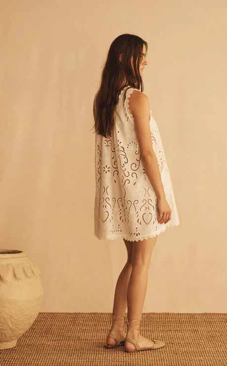 Elysian Collective Aur Ocea Merletti Lace Swing Maxi Dress White