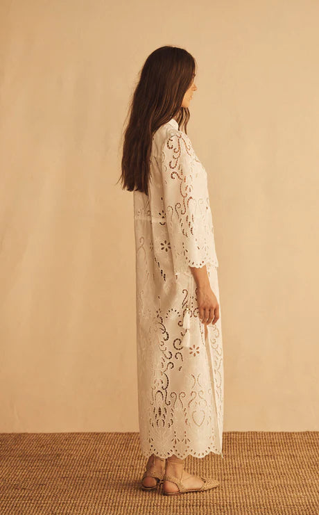 Elysian Collective Aur Ocea Merletti Lace Tunic Dress White