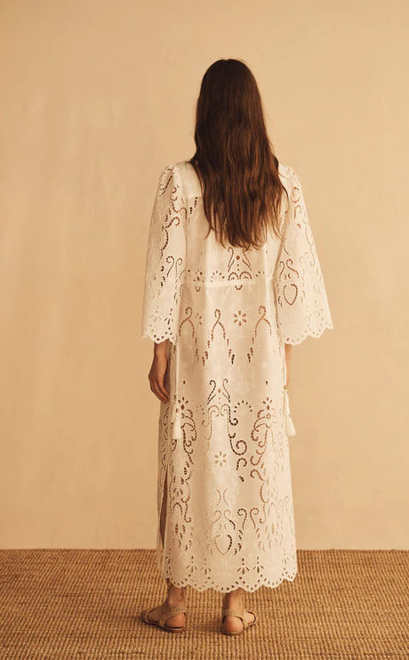 Elysian Collective Aur Ocea Merletti Lace Tunic Dress White