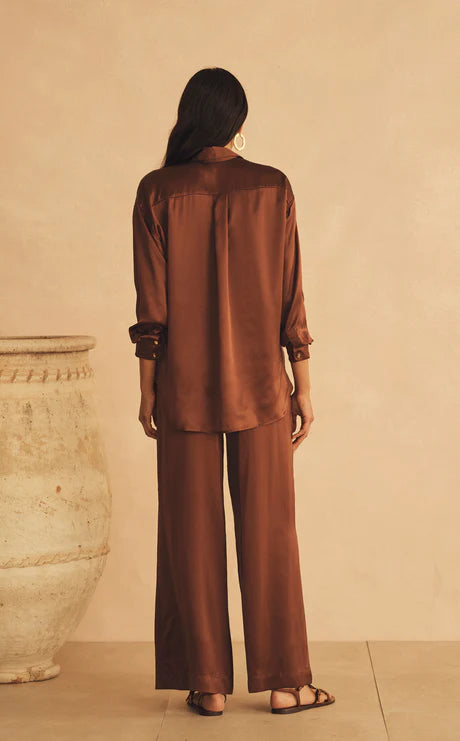 Elysian Collective Aur Ocea Roma Di Sera Silk Long Sleeve Shirt