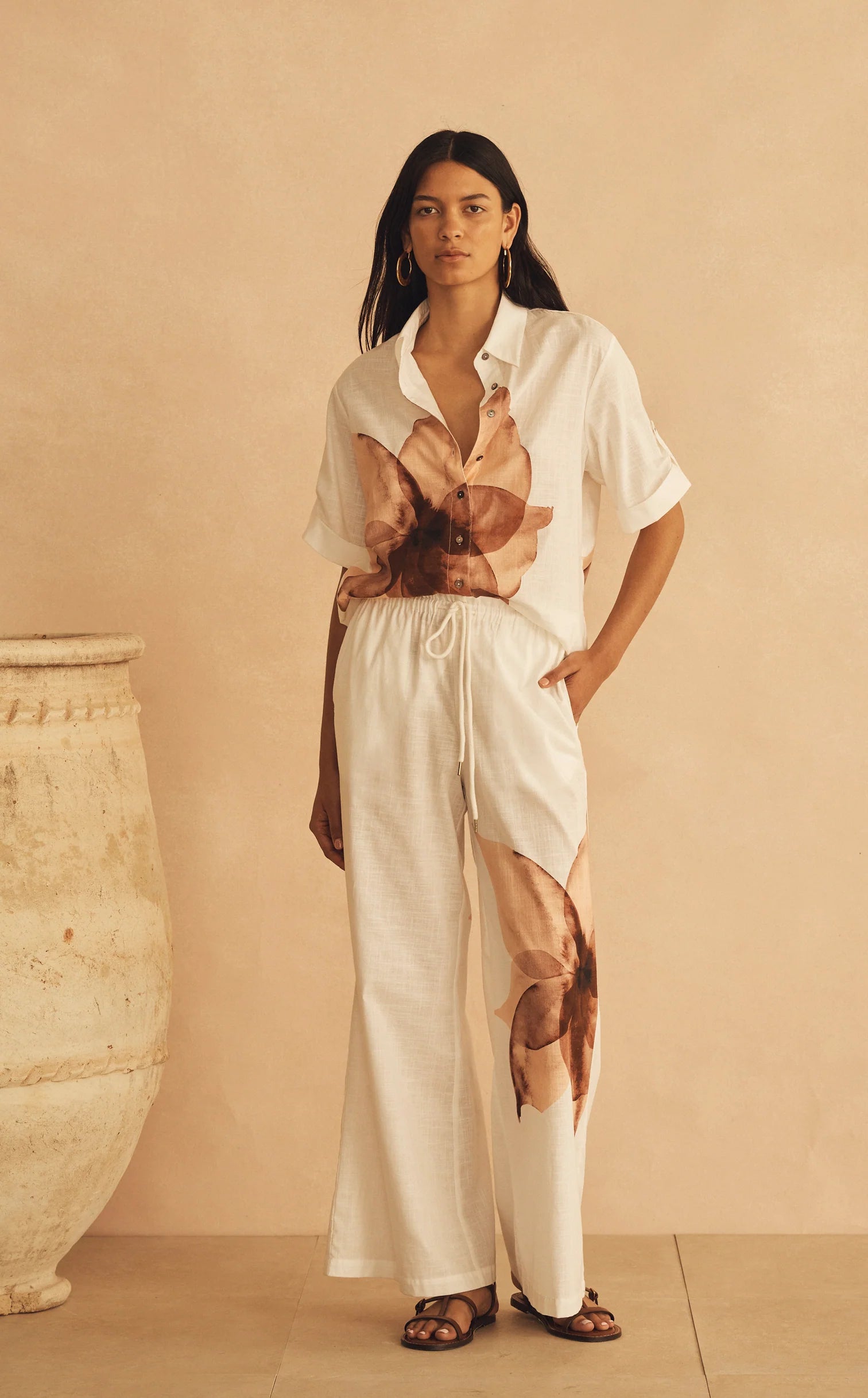 Elysian Collective Aur Ocea Stillsta Gathered Wide Leg Pant