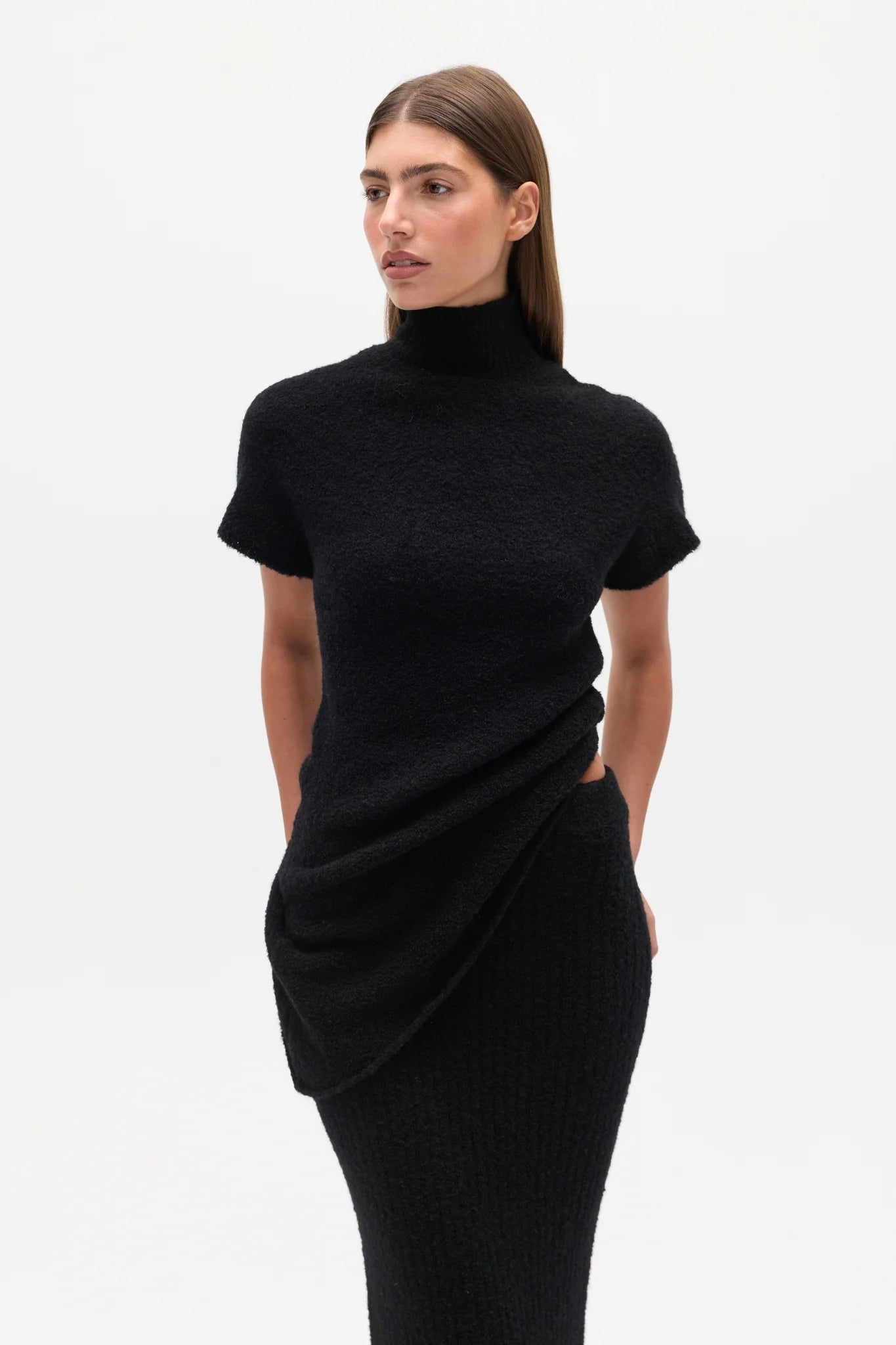 Elysian Collective Bayse Brand Evren Knit Top Black