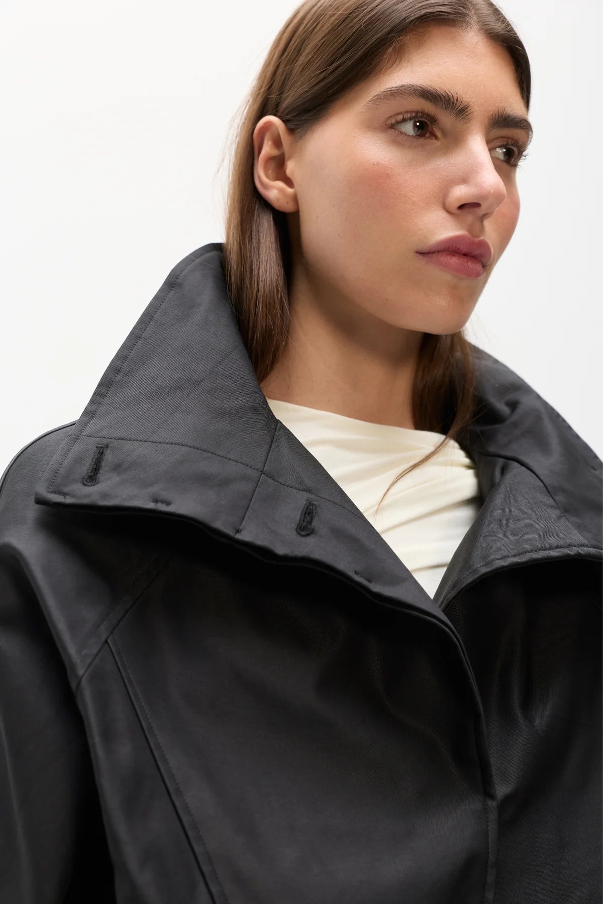 Elysian Collective Bayse Brand Koa Cropped Coat Black