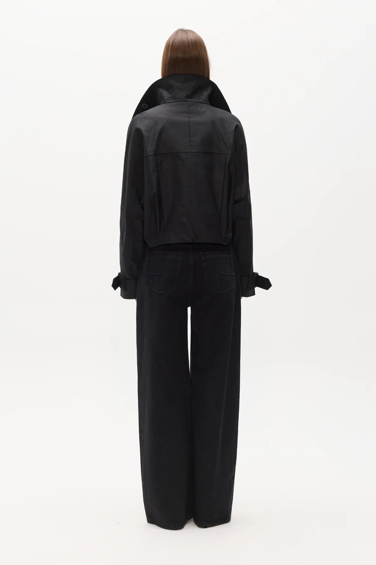 Elysian Collective Bayse Brand Koa Cropped Coat Black