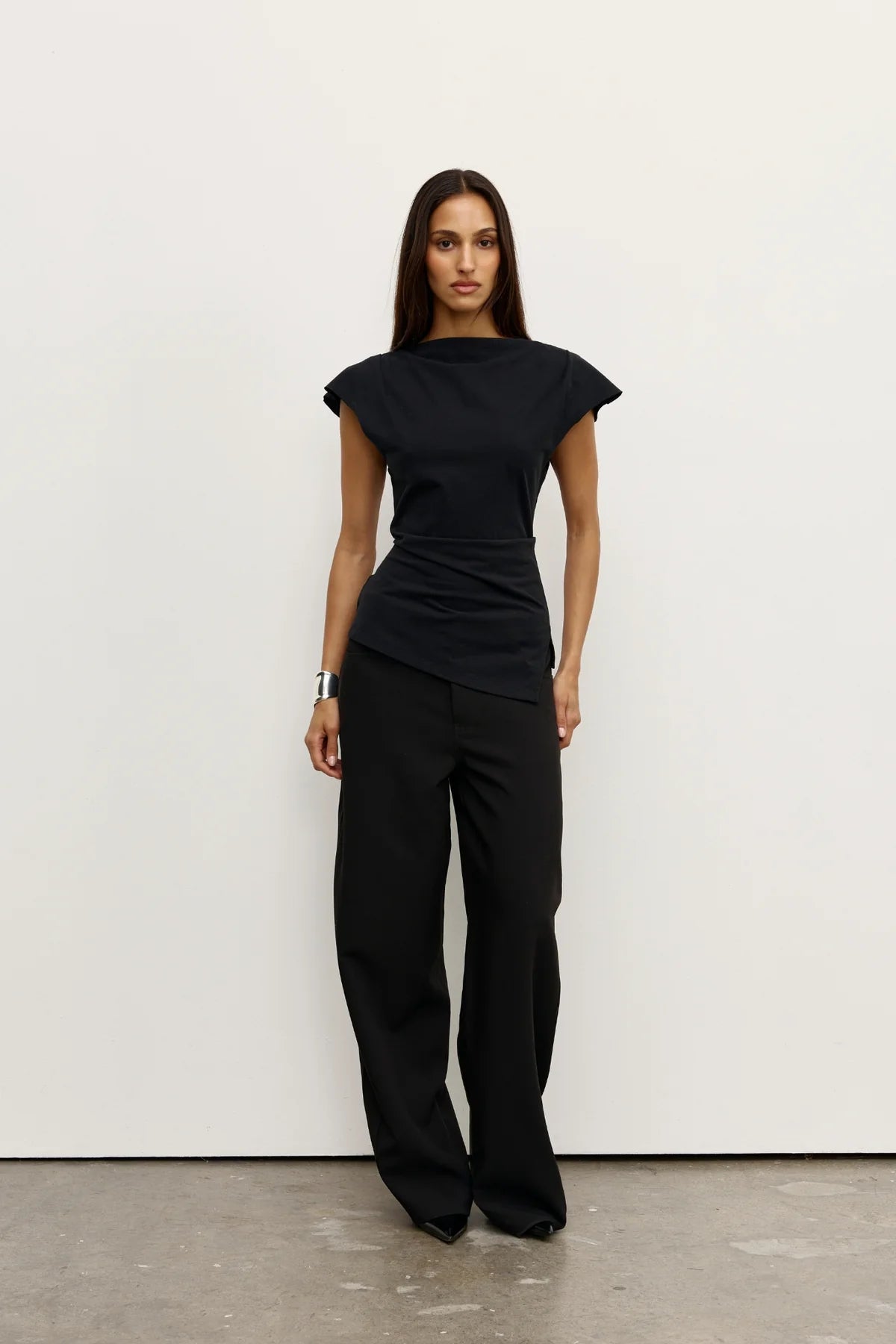 Elysian Collective Bayse Brand Liana Top Black